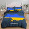 ZZXHG Bettwäsche 135x200 Blaue Ukraine-Karte, Mikrofaser Bettbezug für Kinder Einzelbett - Bettbezüge mit Reißverschluss + 2 Kissenbezug 80x80 cm