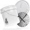MAGIC BUCKET | Auto Handwäsche Bundle | Wascheimer mit passendem Eimer Deckel 3,5 US GALLONEN ca. 13 Liter | Mit Grit Guard Eimereinsatz Schmutzsieb | Waschset Weiß/Schwarz