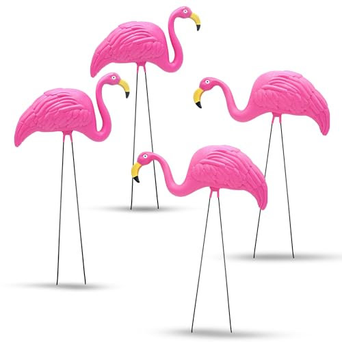 4E's Novelty Flamingo-Dekoration für den Garten, 58,4 cm, Rosa, 4 Stück