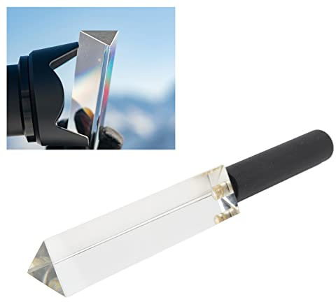 5-Zoll-Dreiecksprisma aus Optischem Glas mit -Griff, Buntes Fotografieprisma, Optischer Prismenwürfel, für Lichtspektrumphysik, Fotografie