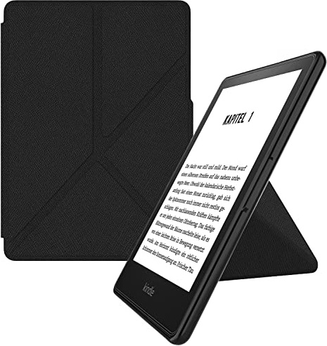 MyGadget Custodia Origami per Amazon Kindle Paperwhite 11a Generazione dal 2021 - Cover con Funzione Appoggio e Sonno | Sveglia Integrata Grigio Chiaro