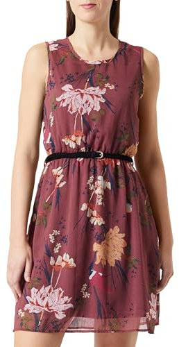 ONLY Onlmedina S/L Belt Dress Wvn Vestito, Rose Brown/AOP: Fiore, 46 Donna