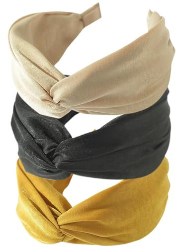 3PCS Stirnbänder für Frauen Haare Boho Wrap Tie Mode Haarbänder Elastische Twist Haartuch Hübsche Fliege Breite Alice Haarbänder für Frauen Uk und Mädchen