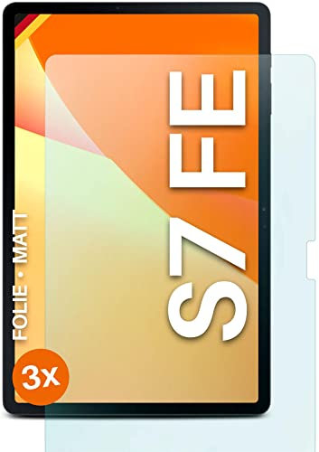 moex® FlexProtect Schutzfolie matt kompatibel mit Samsung Galaxy Tab S7 FE Folie gegen Reflexionen, Anti Reflex Displayschutz, Matte Displayfolie, robust und Kratzfest – 3 Stück