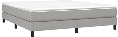 vidaXL Bettgestell, Polsterbett Bett für Schlafzimmer, Bettrahmen mit Lattenrost, Schlafzimmerbett Doppelbett, Hellgrau 180×200cm Stoff