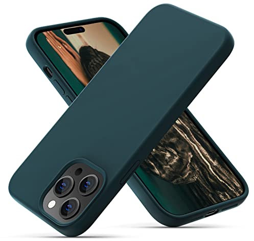 OitiYaa Silicone Case Compatible with iPhone 14 Pro Max Case 6.7 Inch, Soft Ultra Slim Protective Shockproof Liquid Silicone Phone Case with Anti-Scratch Microfiber Lining,Teal