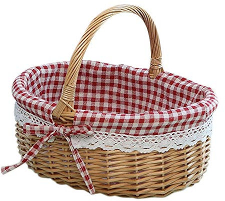KVSERT Weidenkorb Geschenkkörbe leer, ovaler Picknickkorb , geflochten, mit , Hochzeitskorb, klein