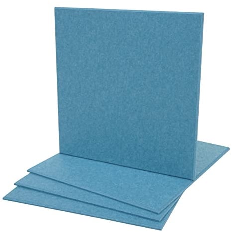 Mendler 4er-Set Akustikwandpaneel HWC-L52, Wandpaneele Akustikplatten, schalldämmend 1qm Fläche 50x50cm - blau