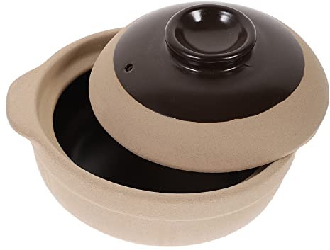 Veemoon Olla De Barro Tradicional Sin Esmalte Resistente Altas Temperaturas Cacerola Para Cocinar Estofados y Arroces Olla Multiuso Con Diseño Ergonómico Para Cocina Doméstica