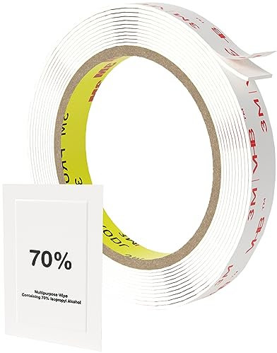 4950 White Double Sided Foam Mounting Tape – 19mm x 4.5m – Heavy Duty Waterproof Adhesive for Automotive Trim, Windows & LED Strips – High Bond Acrylic Foam Tape for Indoor & Outdoor Use