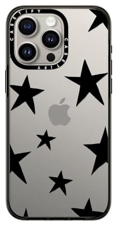 CASETiFY Compact Case for iPhone 15 Pro Max [2X Military Grade Drop Tested / 4ft Drop Protection] - Stars Black - Clear Black