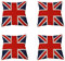 Bdfhjln 4 x Vintage britischer Stil Union Jack Flagge Kissen Kissen Kissen