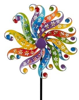 formano Buntes Windrad für den Garten aus Metall Dekoratives Windspiel Gartendeko