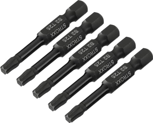 STROXX - Impact 5tlg. TX25-50mm - Bitsatz - Kreuzschlitz - Bit - Hochwertiger Bit für die professionelle Anwendung - für Bauarbeiter, Handwerker, Heimwerker und Profis
