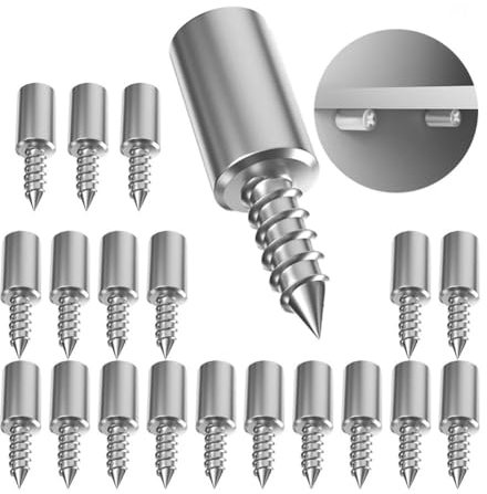 LOEASE 20pcs Self-Tapping Screw with Rubber Sleeve Laminate Support Nails Cabinet Glass Partition Bracket Nonslip Fixed Support Holder