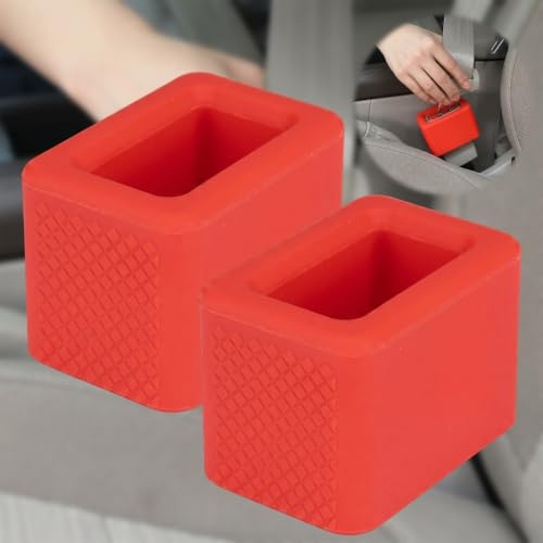 Support de boucle de ceinture sécurité pour Voiture - Facilite le bouclage | Fixation de boucle en hauteur et angle pour bouclage facile et rapide des passagers - compatible avec tous véhicules - rouge
