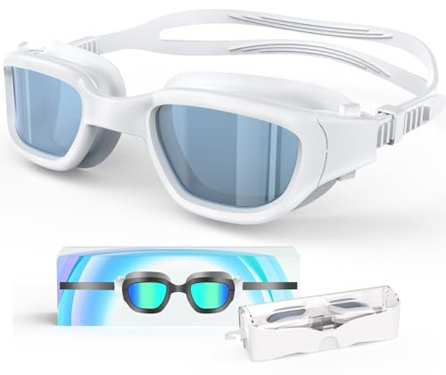 Zeligerstar Swimming Goggles, Polarized Goggles Swimming Adult, Anti Fog Anti Leak UV Protection Open Water Swim Goggles for Men Women Junior with Goggle Case
