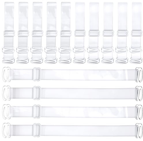 Abeillo 6 Paia Spalline per Reggiseno Trasparenti Tracolla Invisibile Regolabile per Donne Ragazze Sostituzione Tracolla per Reggiseno per Ballerini (12mm)
