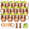 LINALL Moscow Mule Kupferbecher, Set mit 12 verkupferten Edelstahlbechern, 530 ml, für gekühlte Getränke, 12 Stück