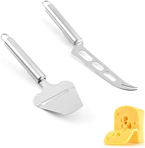 2 piezas de cuchillos para queso, rebanador de queso vegetal, juego de rebanador de queso, pelador de queso duro y blando, queso tierno, pastel, chocolate, pizza