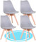 Dekohome Sillas de Comedor, Sillas de Cocina Nórdicas con Asiento Blando, Tapizado y Patas de Madera de Haya Resistente, Gris, 4 Sillas