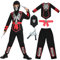Sincere Party Unisex Ninja Kostüm,Skelett Schädel Print Ninja Fancy Dress Up Kostüm für Jungen und Mädchen 3-5 Jahre