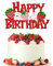 Decoration Gateau Fraise, Cake Topper Fraise, Topper Happy Birthday, Cake Topper Anniversaire, Adaptée aux Baby Showers et Aux Fêtes d'Anniversaire sur Le Thème de La Fraise (Rouge)