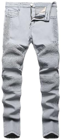 Echinodon Boys Motorcycle Jeans Kids Motorbike Denim Pants Skinny Stretch Jeans Trousers