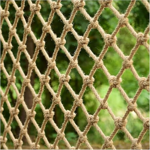 AMAKAA Handgewebtes Netz, Hanfseilnetz-schutznetz, Natürliches Jute-Spielplatz-sicherheitsnetz, In Verschiedenen Größen Erhältlich(Size:1x2m)