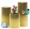 DecoValeira - 3er Set Dauerkerze (Ø 6,9 cm, H 9, 12, 15 cm) - Teelichthalter, Kerzenhalter in Kerzenoptik, Windlicht für handelsübliche Teelichter-Deko Kerzen, Tischdeko, Wohnzimmer Deko (Gold)