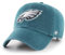 '47 NFL Philadelphia Eagles Clean Up Unisex-Baseballkappe, Verstellbarer Riemenverschluss, Einheitsgröße, Team Logo, Farbe Pacific Grun