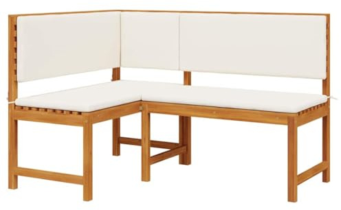 vidaXL Gartenstuhl mit Kissen Braun 140 x 100 x 91cm Massivholz Akazie, Moderne Gartenstuhl, rechteckige Akazienmöbel, haltbarer minimalistischer Platz für Entspannung im Freien