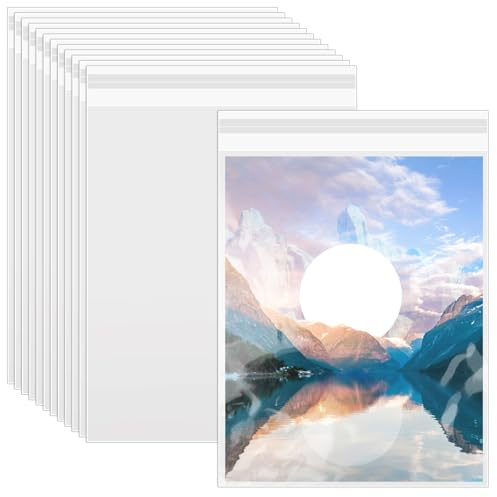 VOKOY 50 Pack 8.5 x 11 Inch Crystal Clear Sleeves Storage Bags, Letter Size Self Sealing Cellophane Bags Resealable Page Protectors Artwork Protectors Photocard Paper Pocket