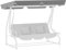 Outsunny Garden Swing Canopy Replacement 3 Seater, Waterproof Garden Swing Seat Canopy Cover, Windproof Anti-UV Sun Shade (Canopy Only) for Patio, Balcony, Dark Grey