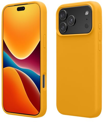 kwmobile Handyhülle für iPhone 17 Pro Hülle, für iPhone 17 Pro Case - Hülle Silikon - kabelloses Laden - Mango
