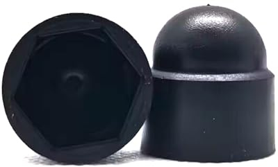 M10 Nut Covers, Plastic Hex Nuts Bolt Protection Dome Caps Black, Pack of 50
