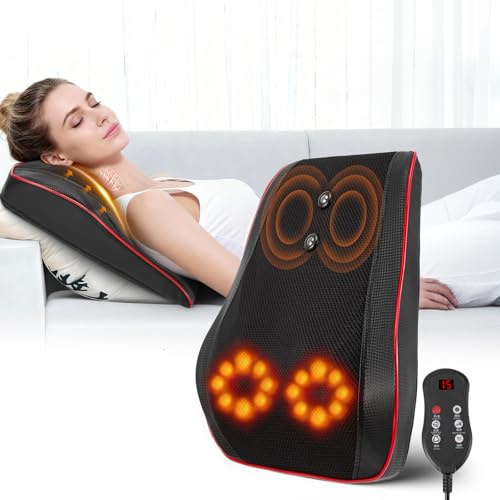 Haedswer Masseur De Dos, Masseur Cervical avec Coussin Chauffant, Appareil Massage Dos et Cou, Soulage Douleurs Musculaires Cou, Épaules, Dos, Jambes et Pieds, Cadeau Maman, Papa Femme Homme