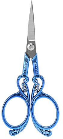 Haofy 3.5' Broderisax i Rostfritt Stål, Retrodesign för Exakta Snitt | Slitstarkt blad hanterar broderitråd och tyg utan trådskav, bekväm retrodesign minskar handtrötthet under långa