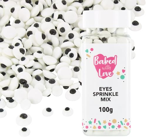 Edible Eyes By Baked With Love | 100g | Sugar Eye Sprinkles, Edible Cake Decorations, Ready To Use Toppers For Cupcakes