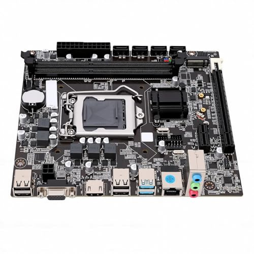 Leftwei Scheda Madre H110 Micro ATX LGA1151 | LAN Gigabit X16 PCIe M.2 NVMe DDR3 a doppio canale da 32 GB per la sesta e la nona generazione