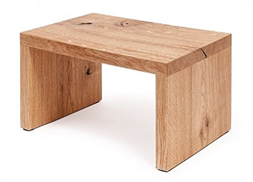 moritzhome Schemel Eiche rustikal mit vielen Astlöchern, Massivholzschemel