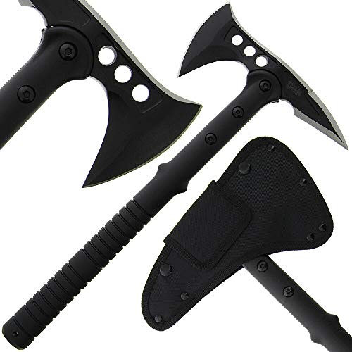 GOLAN Tomahawk Camping Axt Schwarz Outdoor Survival und Coduraholster