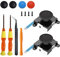Ersatz-Joystick-Analog-Daumenstäbe für Switch Joy-Con-Controller (2 Stück), inklusive Tri-Wing, Philips-Schraubendreher, Hebelwerkzeug, 4 Tri-Wing-Schrauben und 4 Daumenkappen Schwarz schwarz
