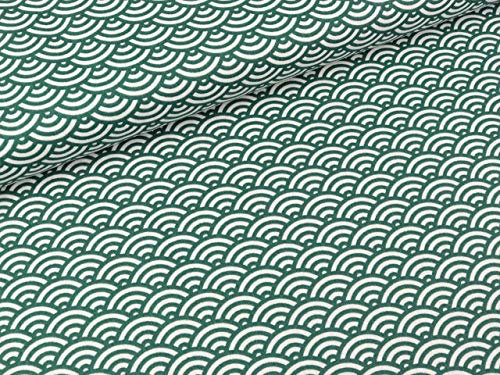 Swafing Baumwoll Webware Kurt Muscheldesign weiß-grün
