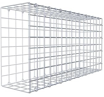 GABIONA Gabion de culture type 2 carré, maillage 5 x 5 cm, profondeur 20 cm, gabion 80 x 40 x 20 cm (L x H x P), anneau en C