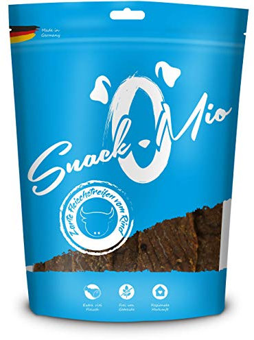 SnackOMio – Premium Hundesnack – zarte Fleischstreifen vom Rind, getreidefrei, 1er Pack (1 x 125g)