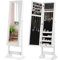 GOPLUS Armoire à Bijoux avec Miroir Inclinable en 3 Positions, Armoire à Bijoux sur Pied Grand Rangment avec 4 Étagères, Organisateur de Bijoux Réglable pour Chambre à Coucher, Salon, Blanc