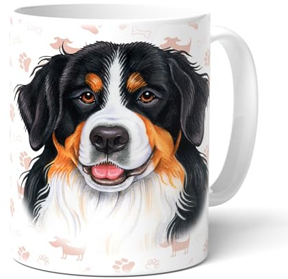 power gift BERNER A (05) - Kaffeetasse mit passenden Spruch. Becher mit Hundezeichnung und lustigen Spruch. Häferl mit Henkel. Kaffeebecher. Teetasse, Kakaobecher. Praktisches Geschenk.