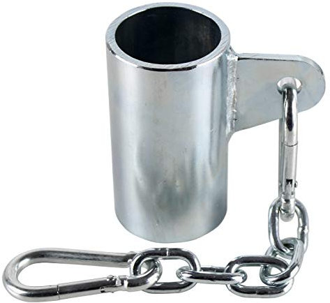 Robert Baraban T-Bar Hülse, Langhanteltrainer Aufsatz, Core Trainer Befestigung mit Kette und Karabiner, verzinkt, für 50mm Stange