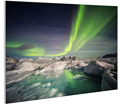 lightbox-multicolor.com Akustikbild mit Wechselmotiv | Gewaltiges Polarlicht | 100x70 cm | Schallabsorber
